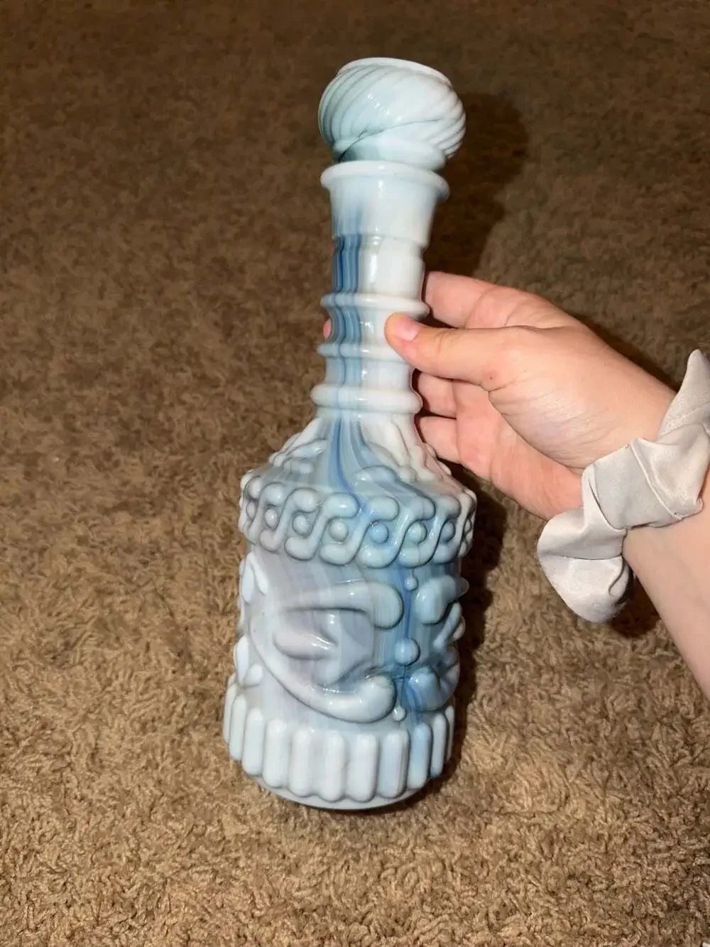 Vintage Decanter Jim Beam White Milk Glass Milkglass 12
